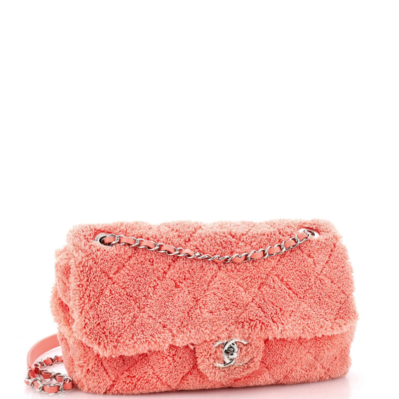 Chanel Cc Chain Flap Bag Quilted Terry