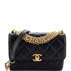 Chanel Crystal Logo Letters Chain Handle