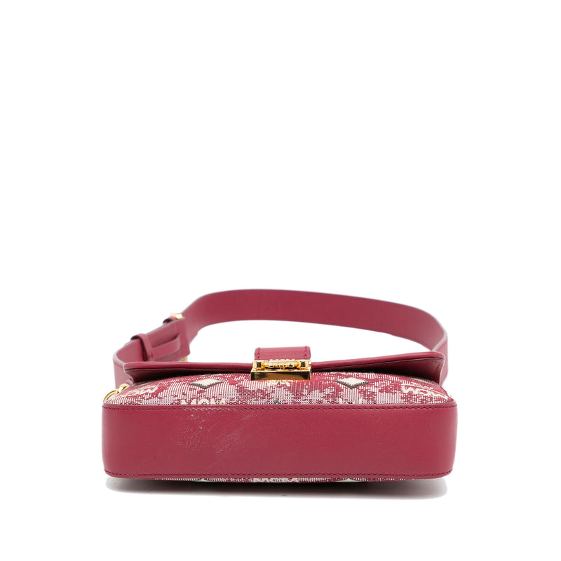 Mcm Vintage Jacquard Crossbody Red