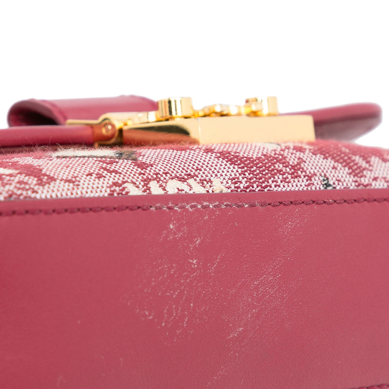 Mcm Vintage Jacquard Crossbody Red