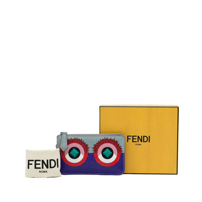 Fendi Monster Key Pouch Blue Calf