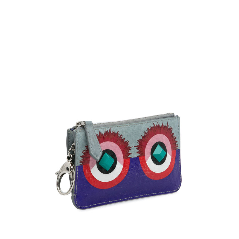 Fendi Monster Key Pouch Blue Calf