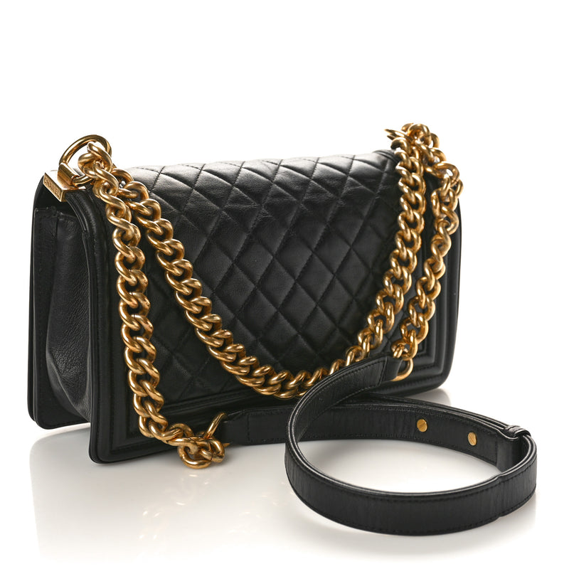 Chanel Calfskin Quilted Medium Boy Flap