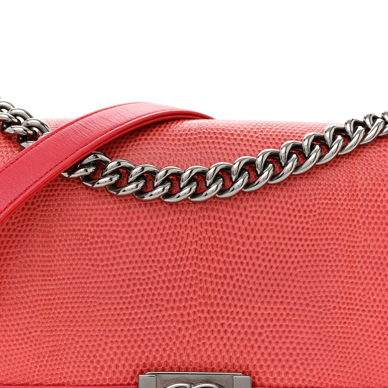 Chanel Lizard Medium Boy Flap Red