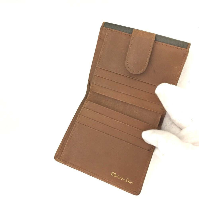 Christian Dior Logo Pvc Leather Bifold