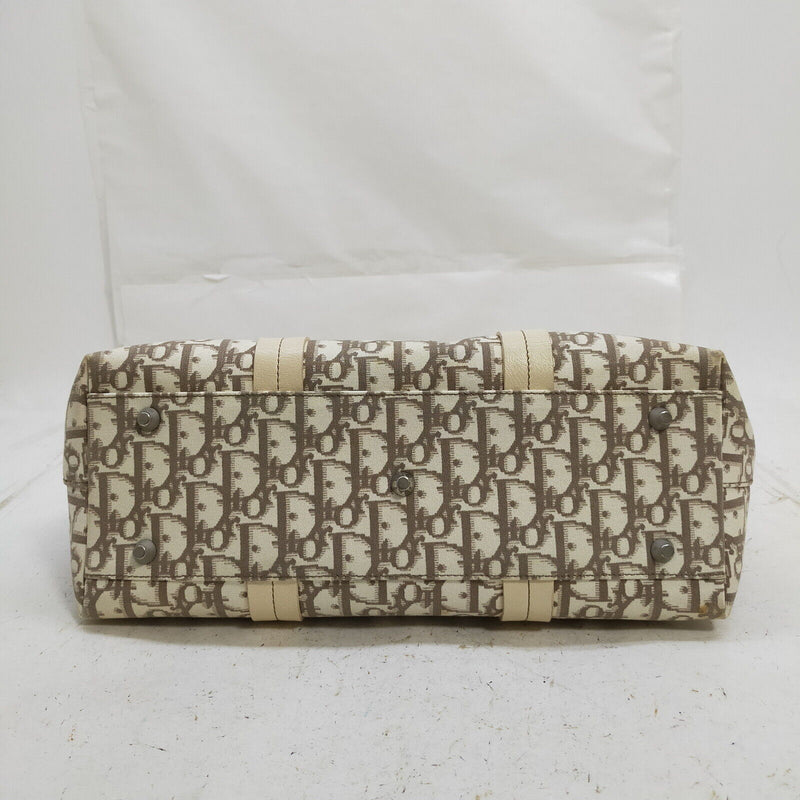 Christian Dior Hand Bag Beige Canvas