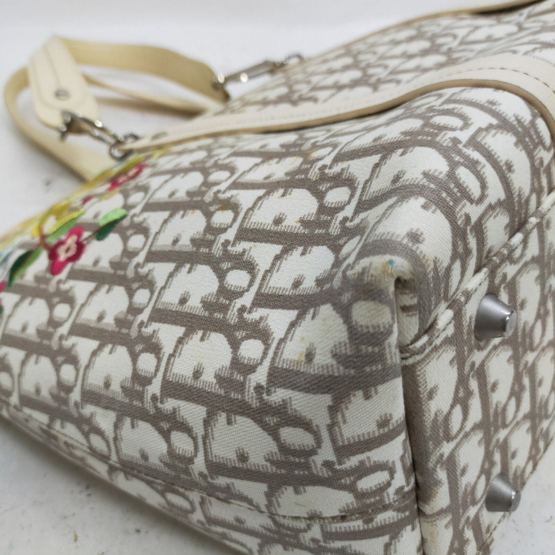 Christian Dior Hand Bag Beige Canvas