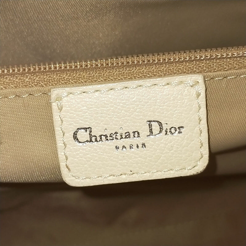 Christian Dior Hand Bag Beige Canvas
