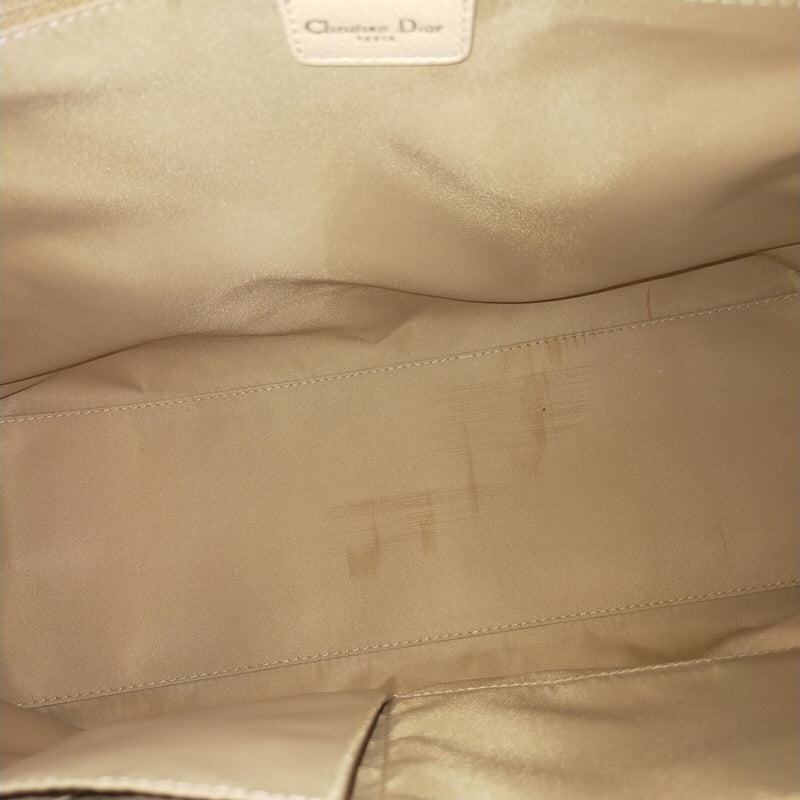 Christian Dior Hand Bag Beige Canvas
