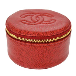 Chanel Red Caviar Jewelry Case Pouch