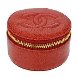 Chanel Red Caviar Jewelry Case Pouch