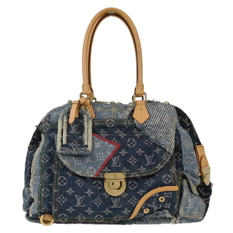 Louis Vuitton Blue Denim Patchwork Bowly