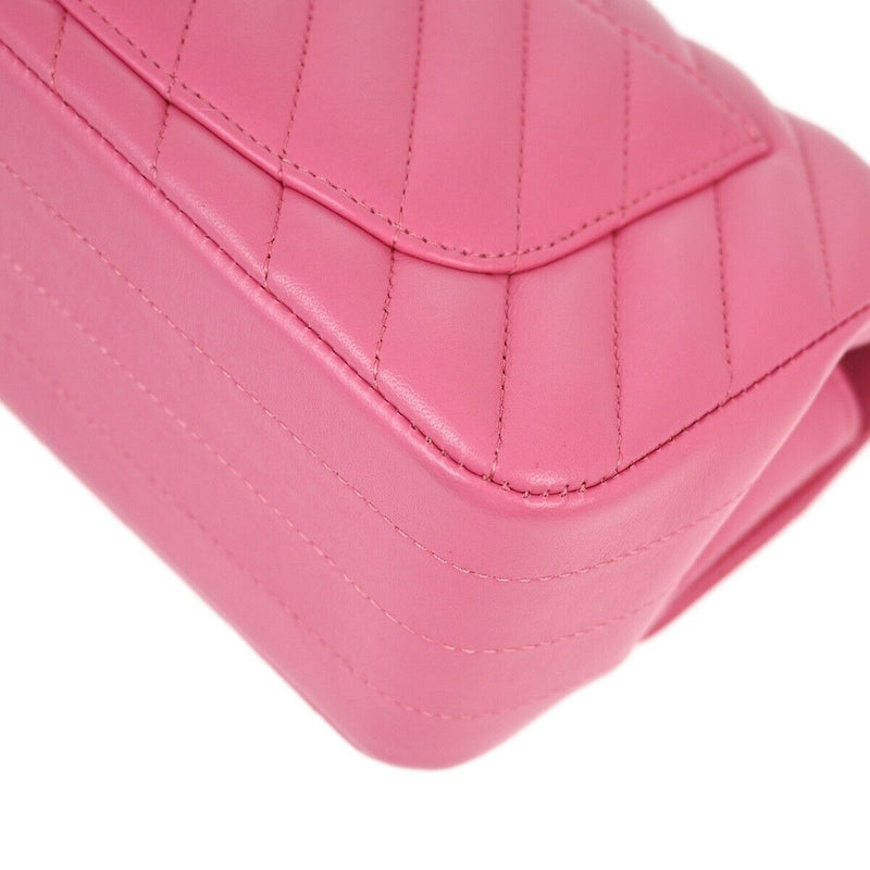 Chanel Pink Lambskin V Stitch Single