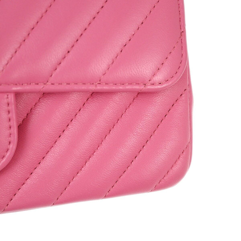 Chanel Pink Lambskin V Stitch Single