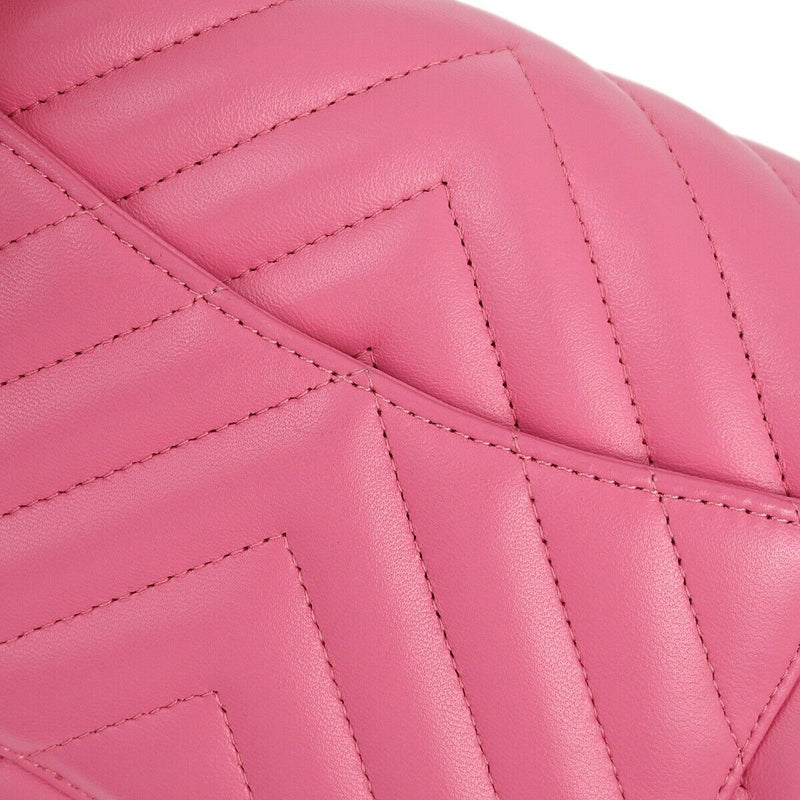 Chanel Pink Lambskin V Stitch Single