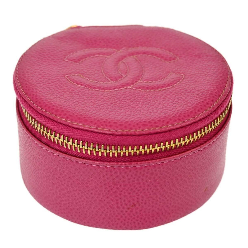 Chanel Pink Caviar Jewelry Case Pouch