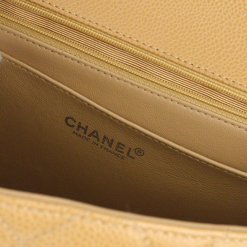 Chanel Beige Caviar Top Handle Handbag