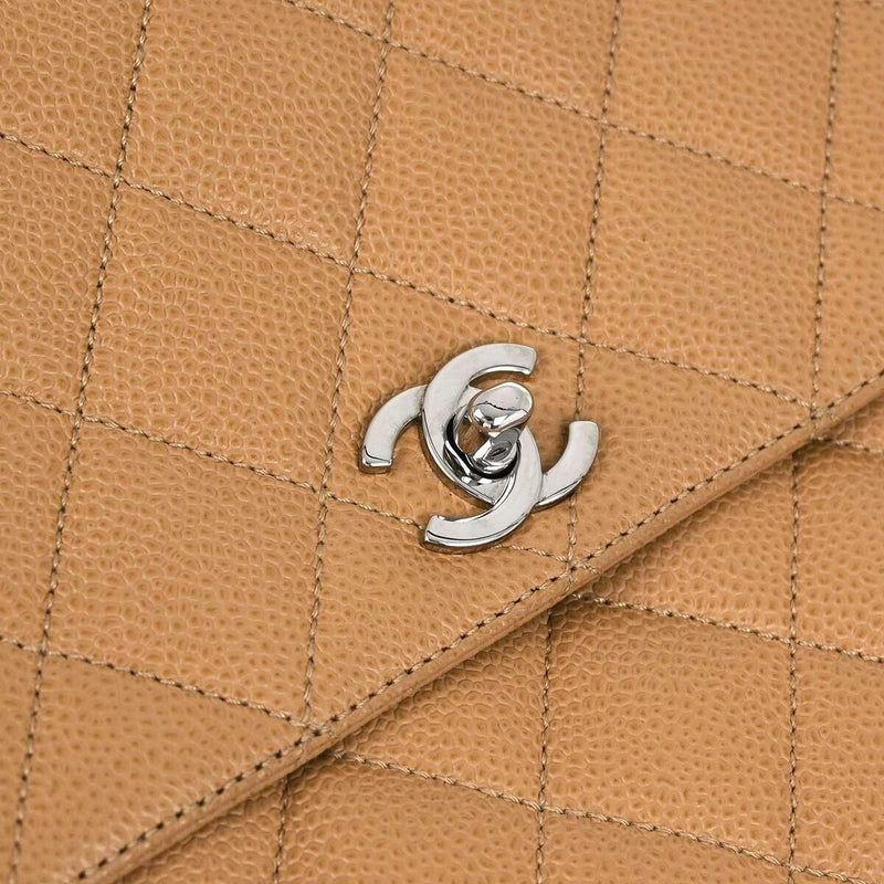 Chanel Beige Caviar Top Handle Handbag