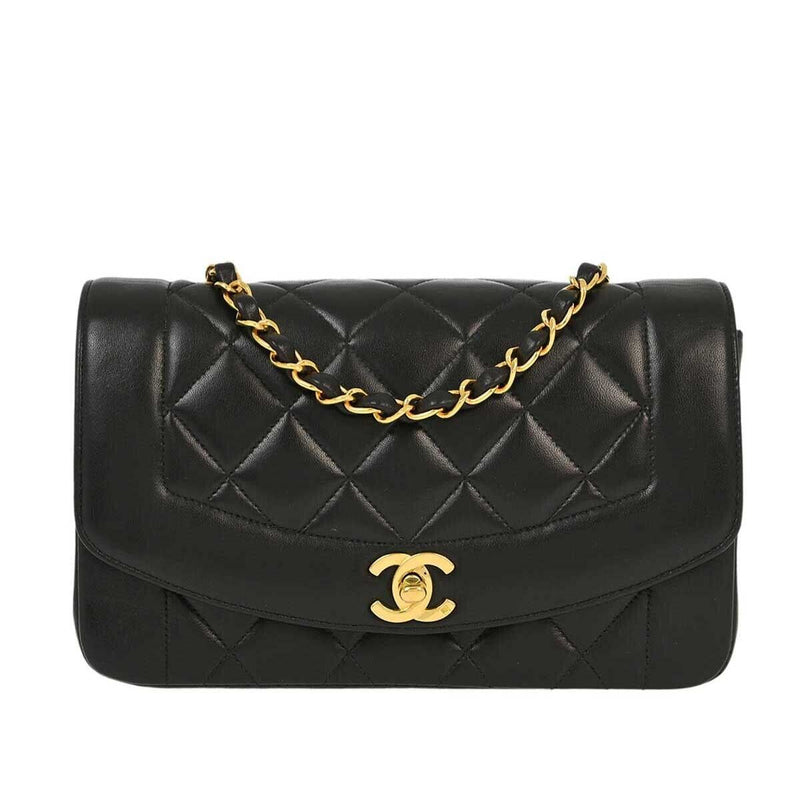 Chanel Black Lambskin Small Diana