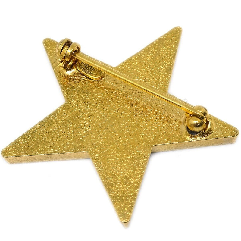 Chanel Star Brooch Pin Yellow 01P