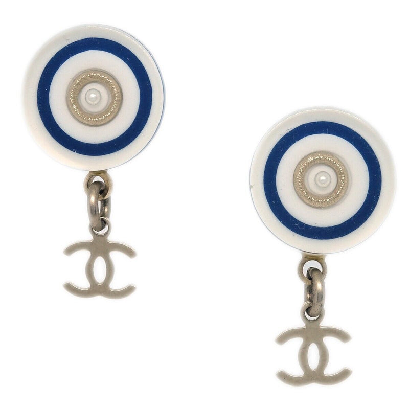 Chanel Dangle Piercing Earrings White