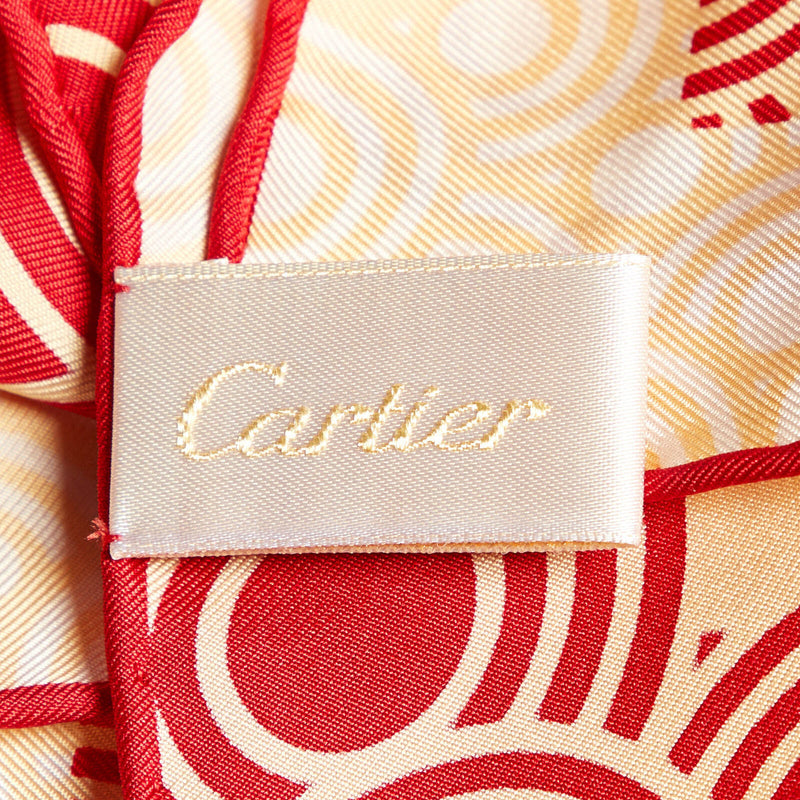 Cartier Red/Yellow Circle Print Silk