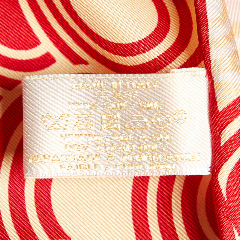 Cartier Red/Yellow Circle Print Silk