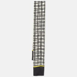 Gucci Monochrome Check Print Silk Narrow