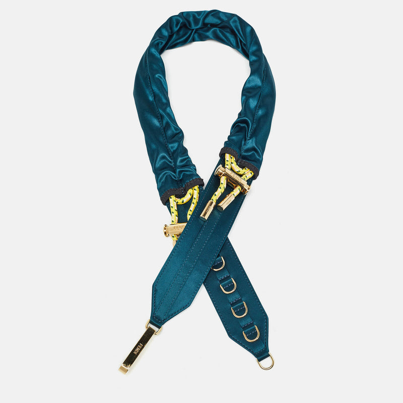 Fendi Teal Blue Satin Shoulder Strap