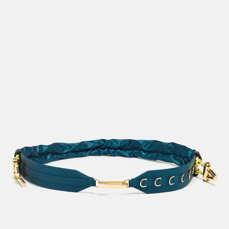 Fendi Teal Blue Satin Shoulder Strap