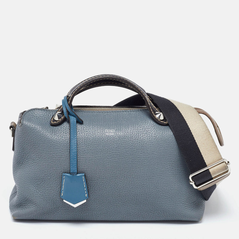 Fendi Blue/Beige Leather Medium By The