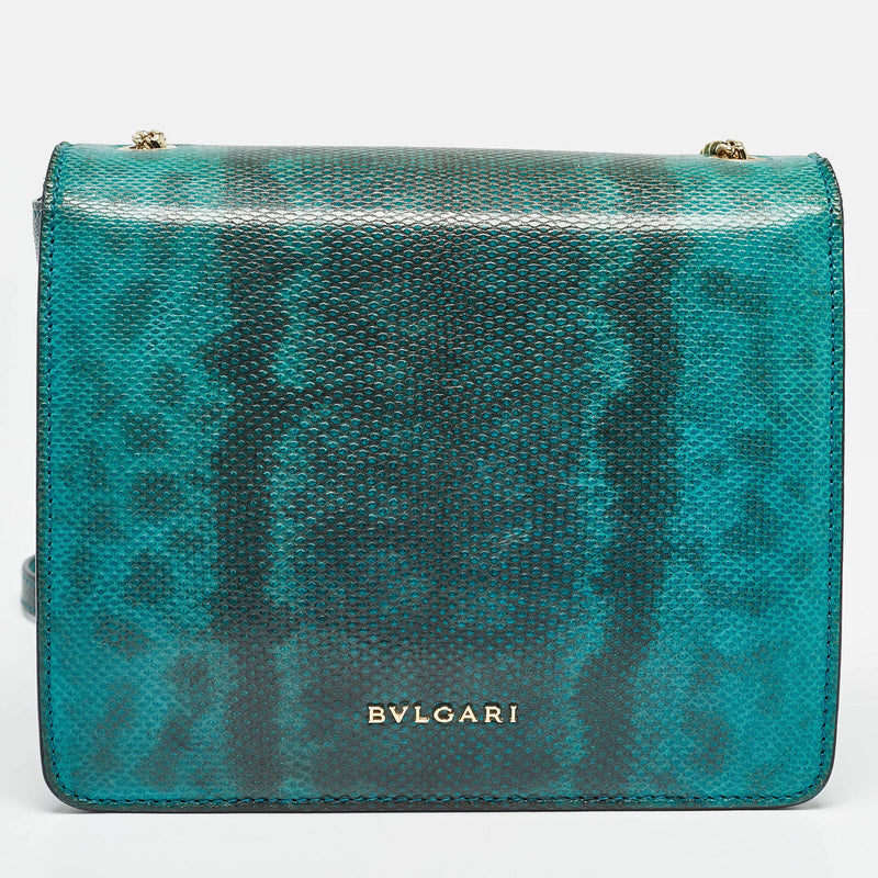 Bvlgari Green/Black Karung Leather And