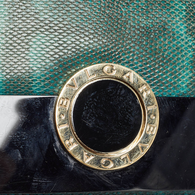 Bvlgari Green/Black Karung Leather And