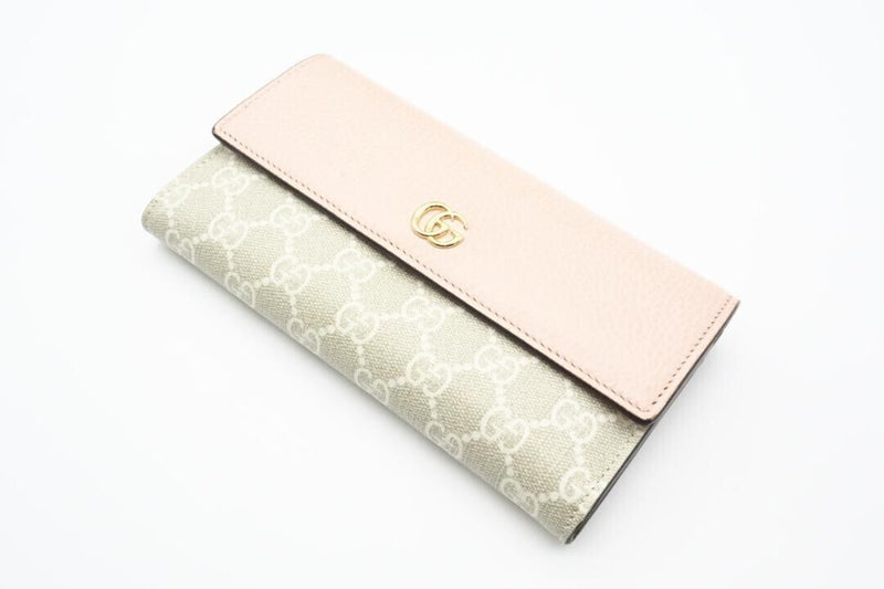 Gucci Double G Light Pink Beige Leather