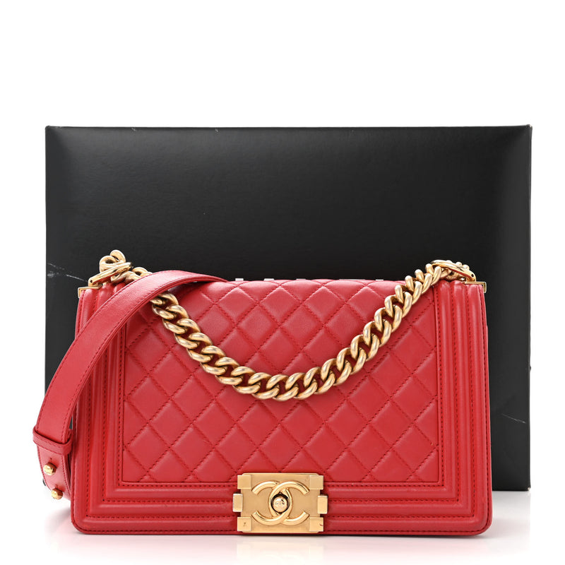 Chanel Lambskin Quilted Medium Boy Flap