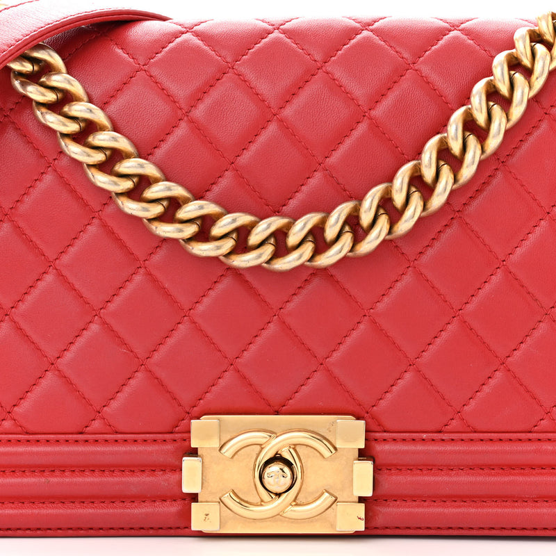 Chanel Lambskin Quilted Medium Boy Flap