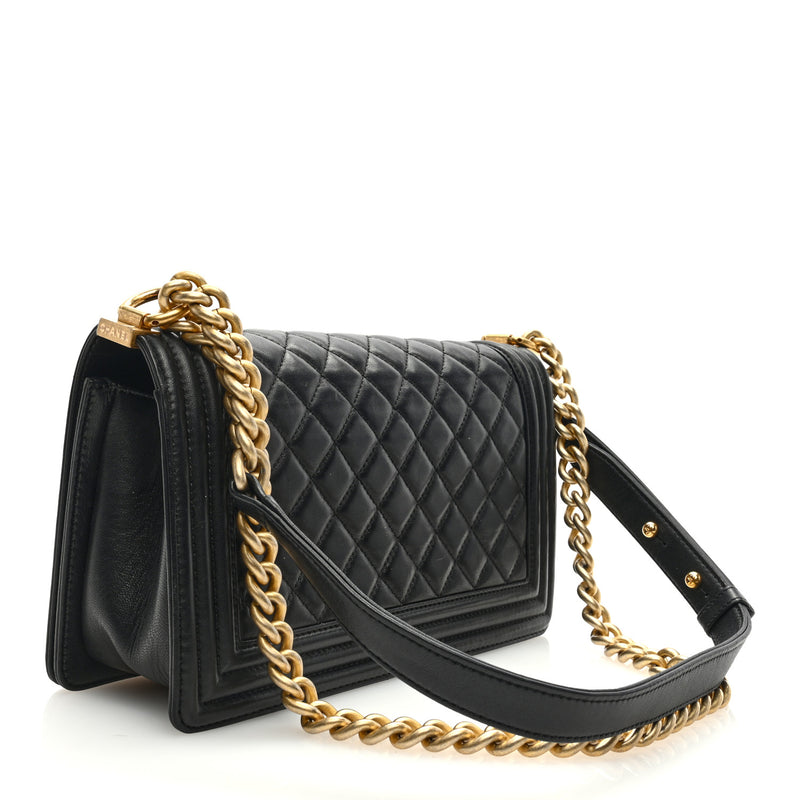 Chanel Lambskin Quilted Medium Boy Flap