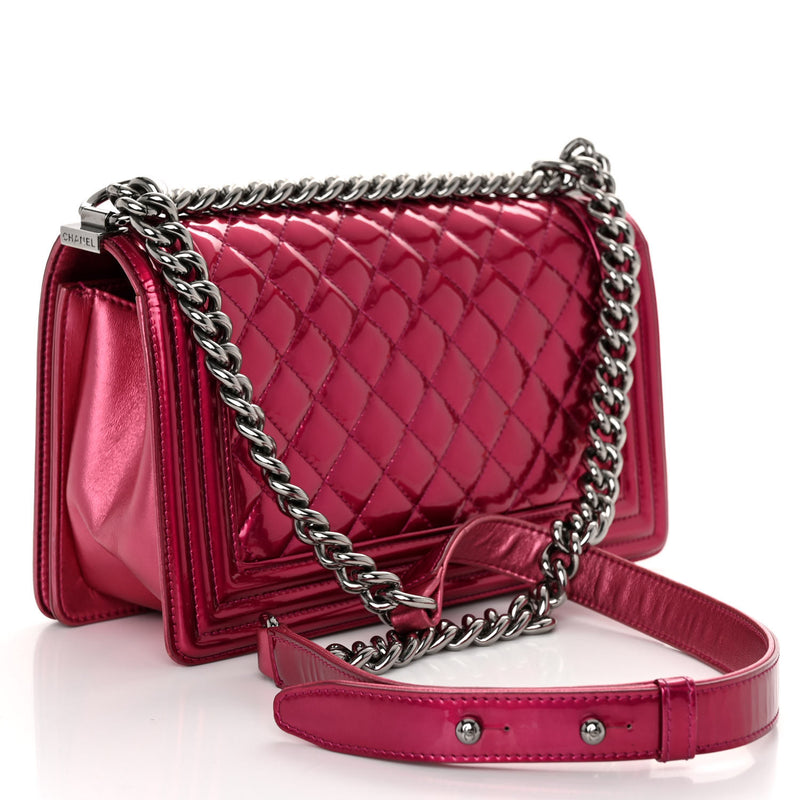 Chanel Metallic Patent Calfskin Quilted