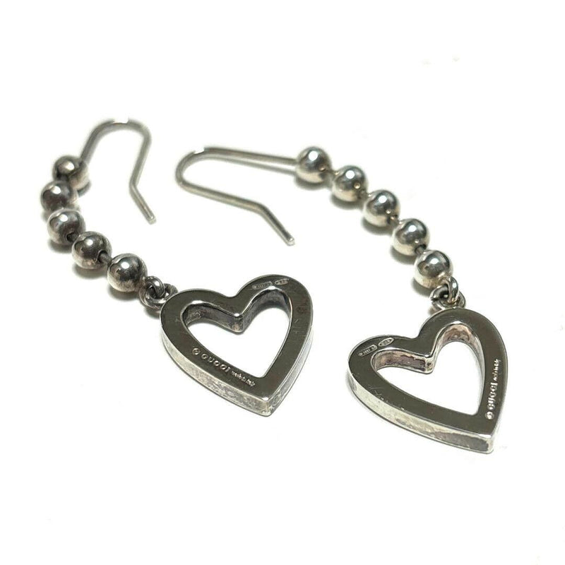 Gucci Heart Shape Earrings Silver Ladies