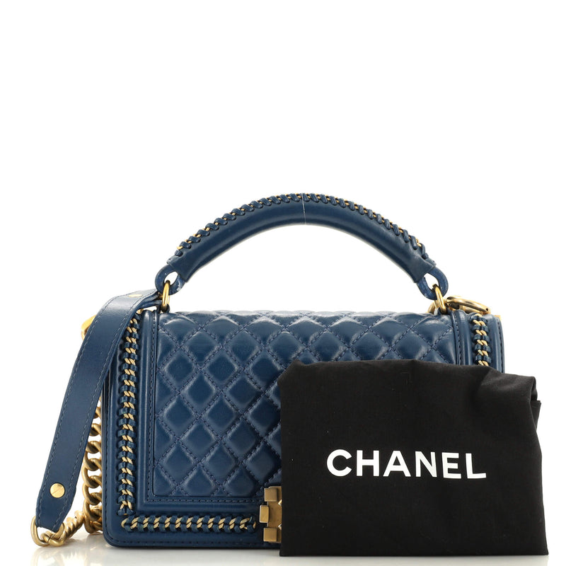 Chanel Chain Handle Boy Flap Bag Quilted