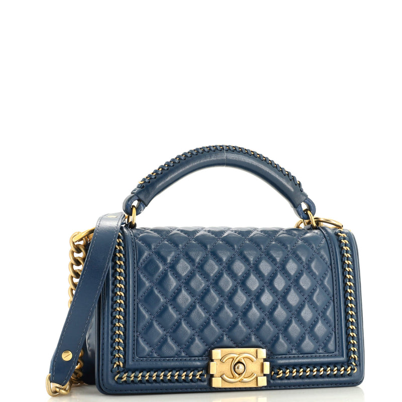 Chanel Chain Handle Boy Flap Bag Quilted