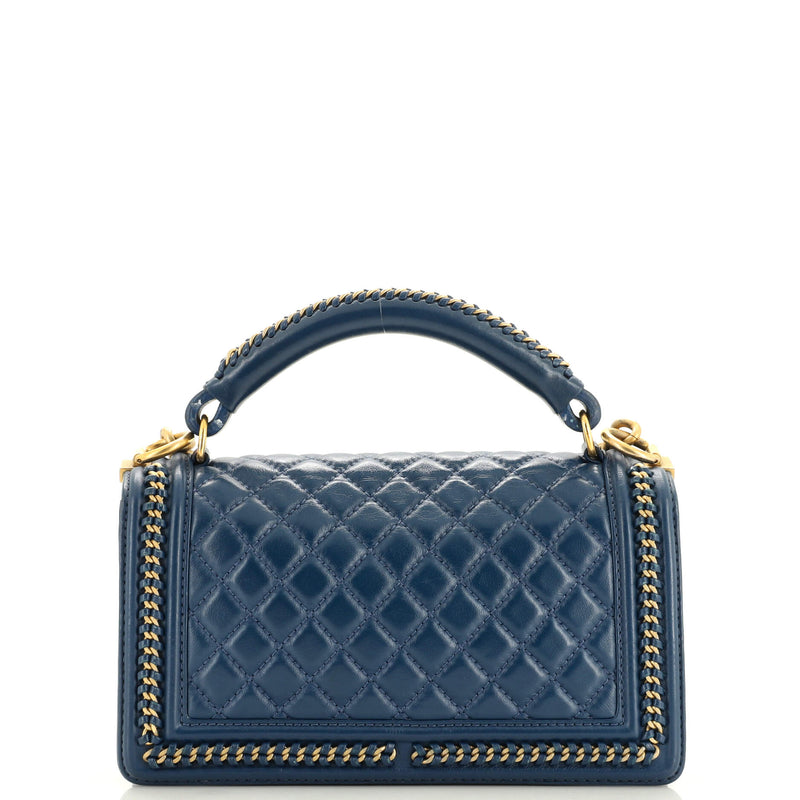 Chanel Chain Handle Boy Flap Bag Quilted