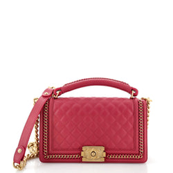 Chanel Chain Handle Boy Flap Bag Quilted