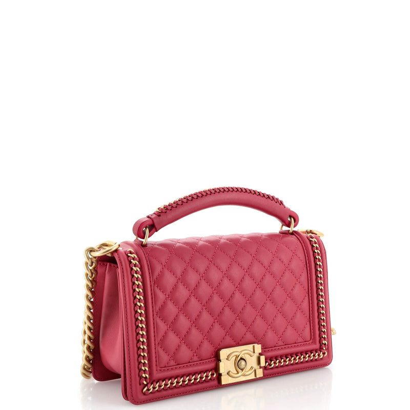 Chanel Chain Handle Boy Flap Bag Quilted