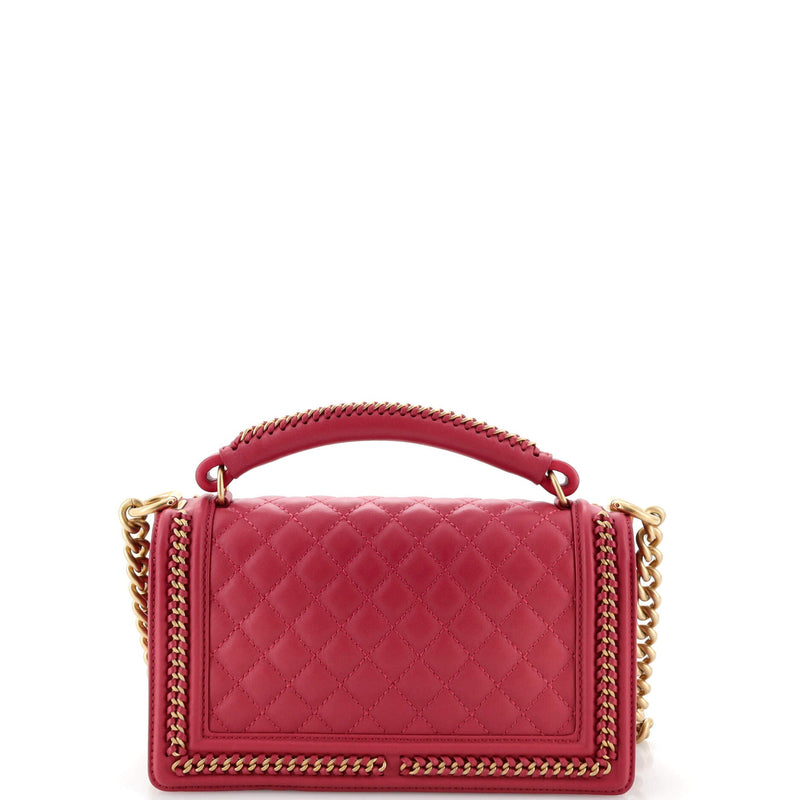 Chanel Chain Handle Boy Flap Bag Quilted