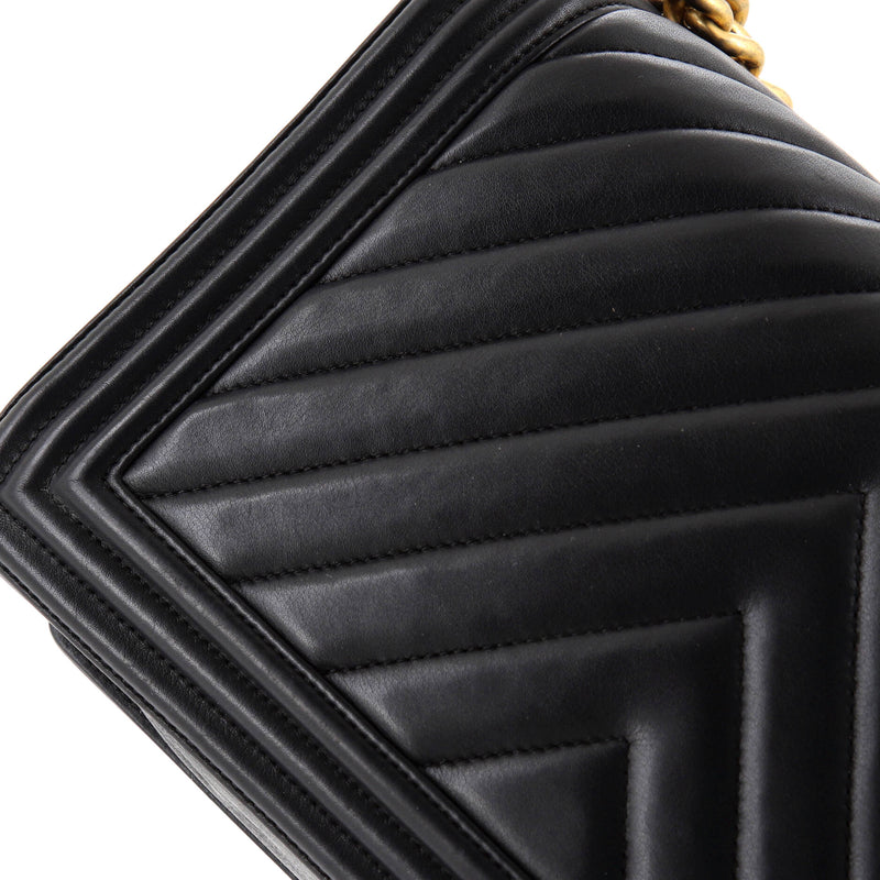 Chanel Boy Flap Bag Chevron Lambskin New