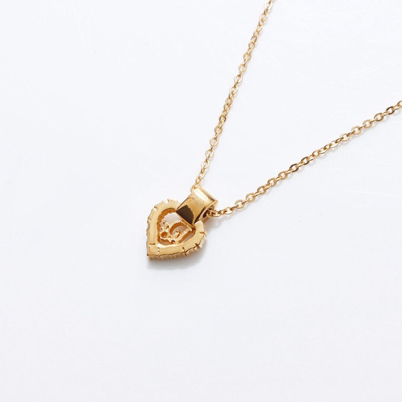 Christian Dior Necklace Rhinestone Heart