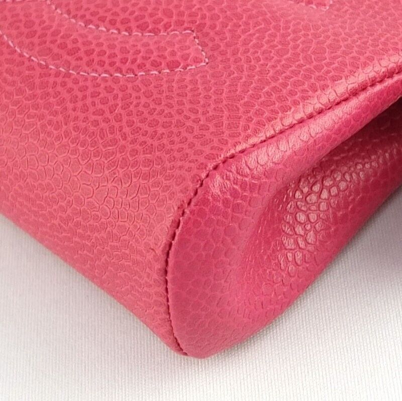 Chanel Cosmetics Pouch Caviar Skin Pink