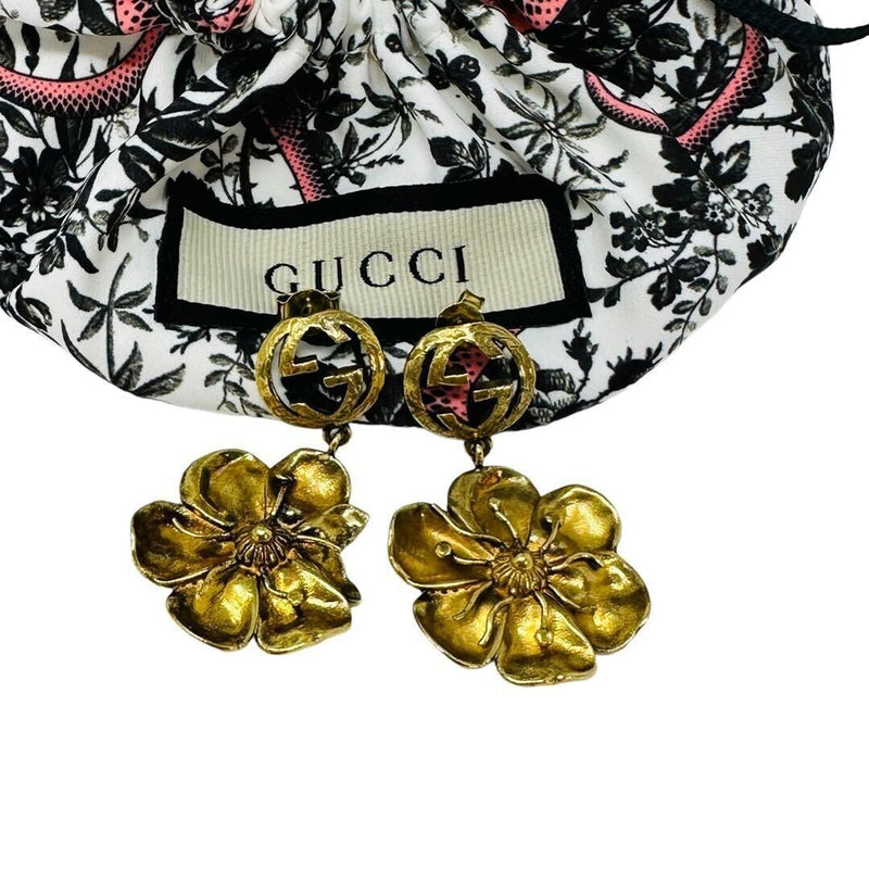 Gucci Interlocking G Flower Earrings