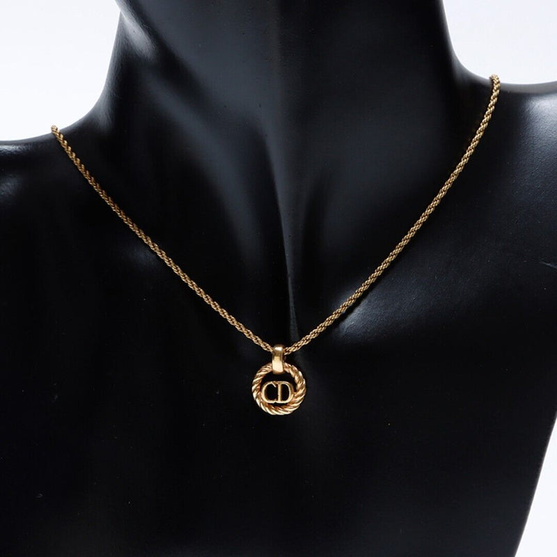 Christian Dior Necklace Cd Logo Gold